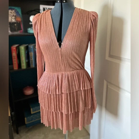 Sabina Musayev Pink Tier Mini cocktail Dress - Picture 3 of 5